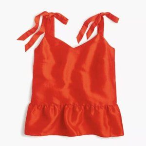 J. Crew Women’s 100% Silk Tie Shoulder Lined Peplu